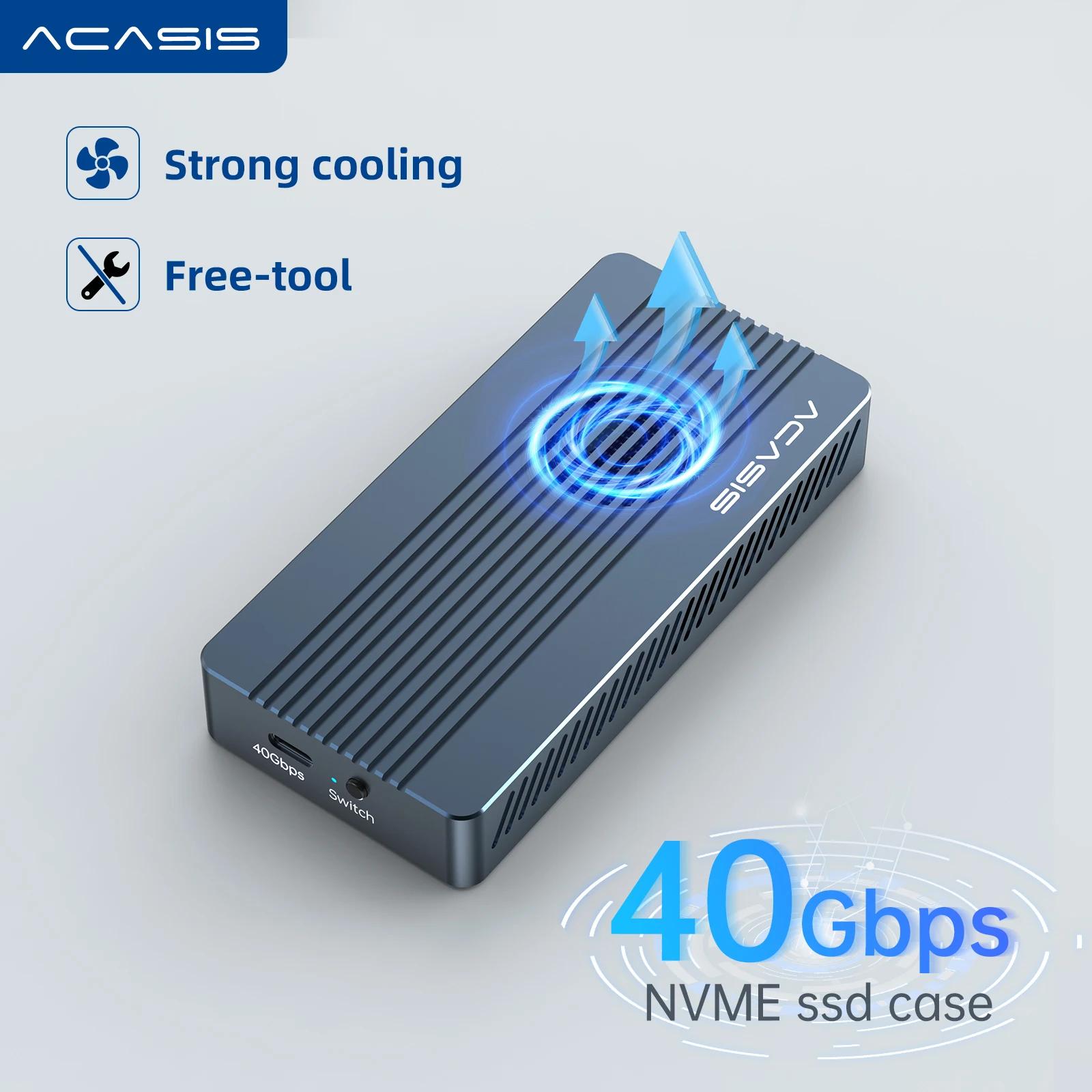 Acasis USB 4.0 NVME M2 SSD ̽, Ʈ ̽ ȣȯ, ġ ̽ , ƺ ο SSD, 40Gbps